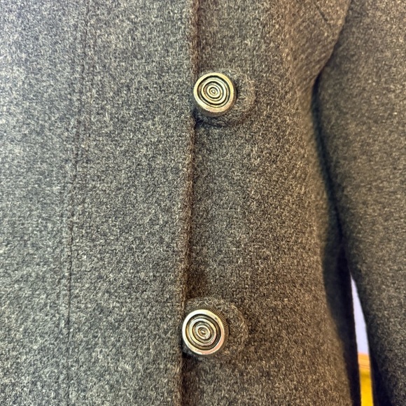 Vintage 1960s-1970s Asymmetrical Fur Collar Wool Coat - Picture 4 of 13